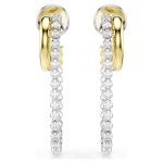 Hyperbola earrings, Round cut, White, Mixed metal finish